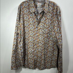 J.Crew Men’s Secret Wash 100’s 2- Ply Yarns size XL slim..Floral print
